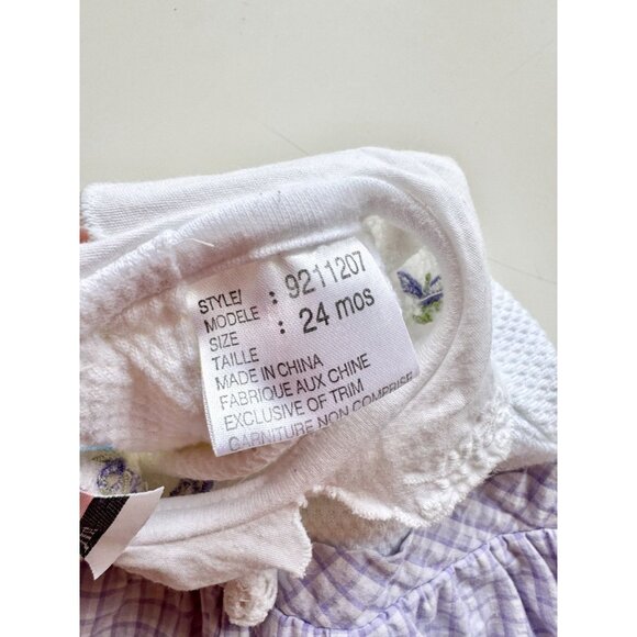 Vintage Girl's JUST CHUCKLES Purple Embroidered Butterfly One Piece, Size 24M - Picture 10 of 14